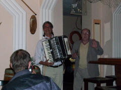 Chassim the great gypsy accordion player at Maria's Taverna in Minden Germany