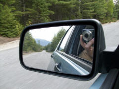 Mount Katahdin in the rear view mirror.