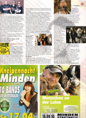 Article about Ray Pasnen in The Stadt Gefluester, Minden, Germany - March 2010