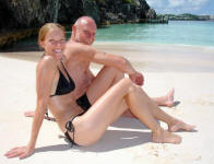 Claire and Klaus on the beach at Tucker's Point, Tuckers Town, Bermuda - photo