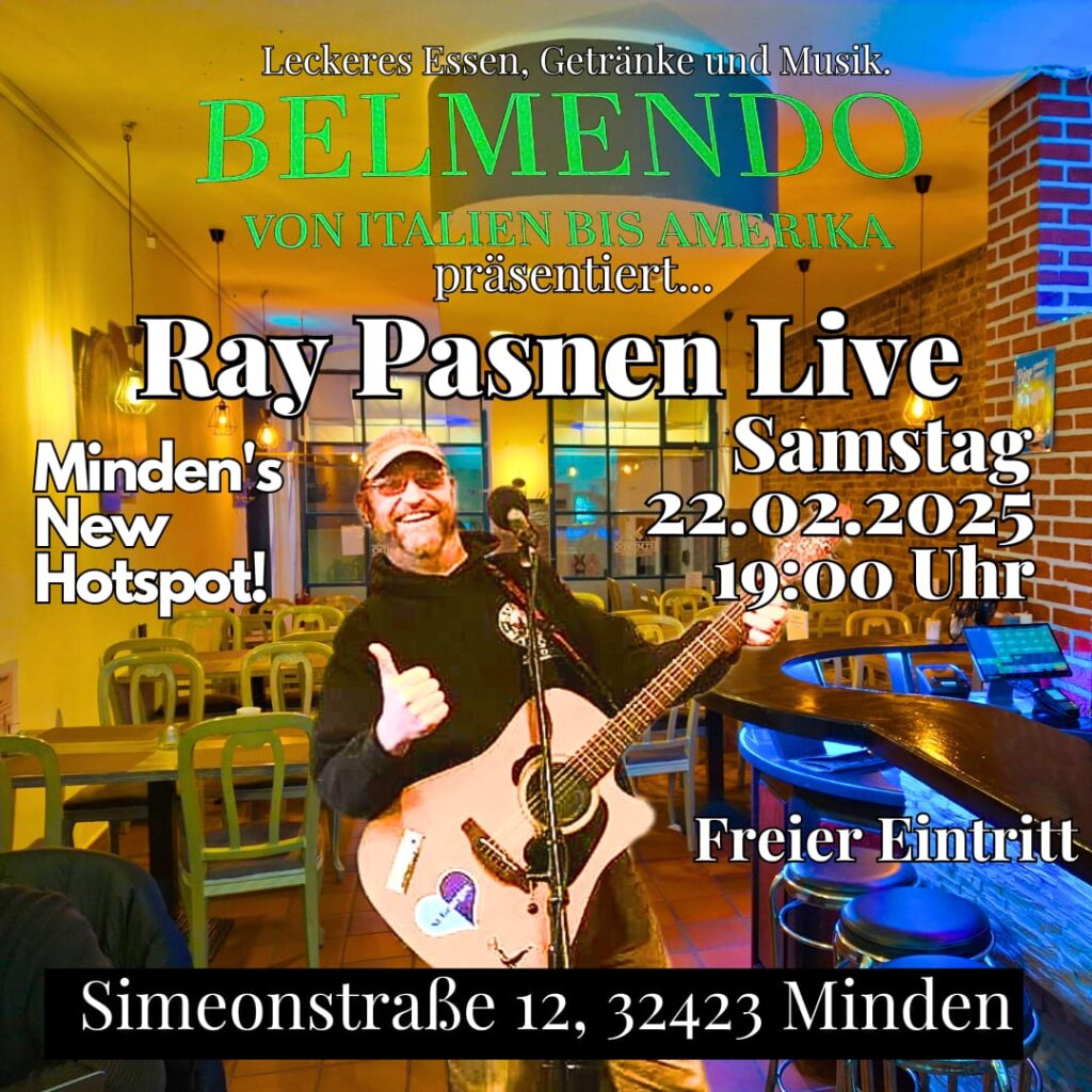 Ray Pasnen Live-Musik in Belmendo Minden.  22.02.2025 - 19 Uhr