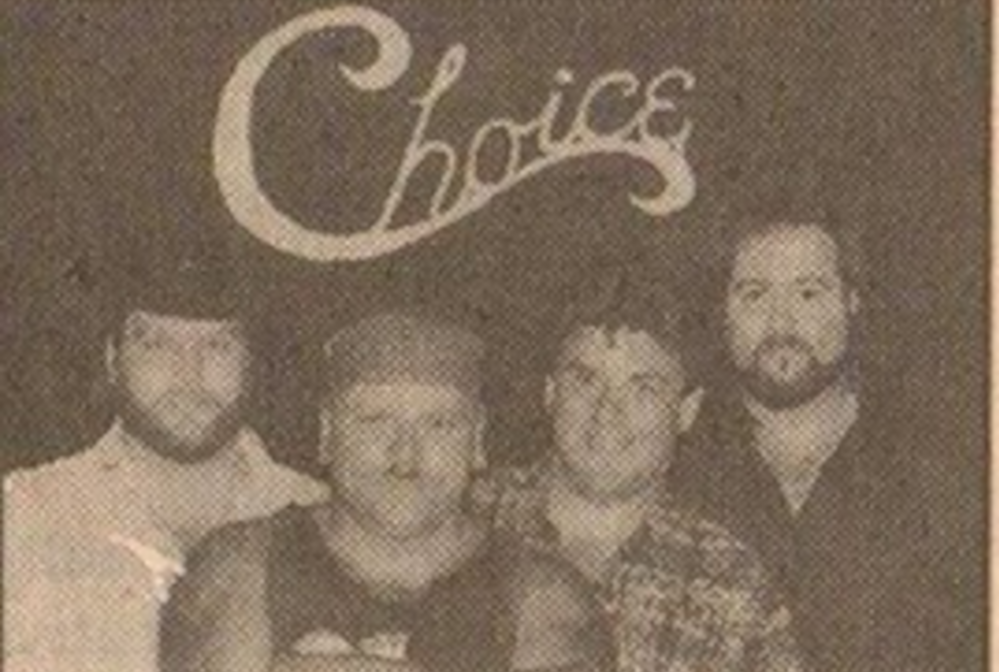 Choice promo pic from a Stacey's Newspaper ad.