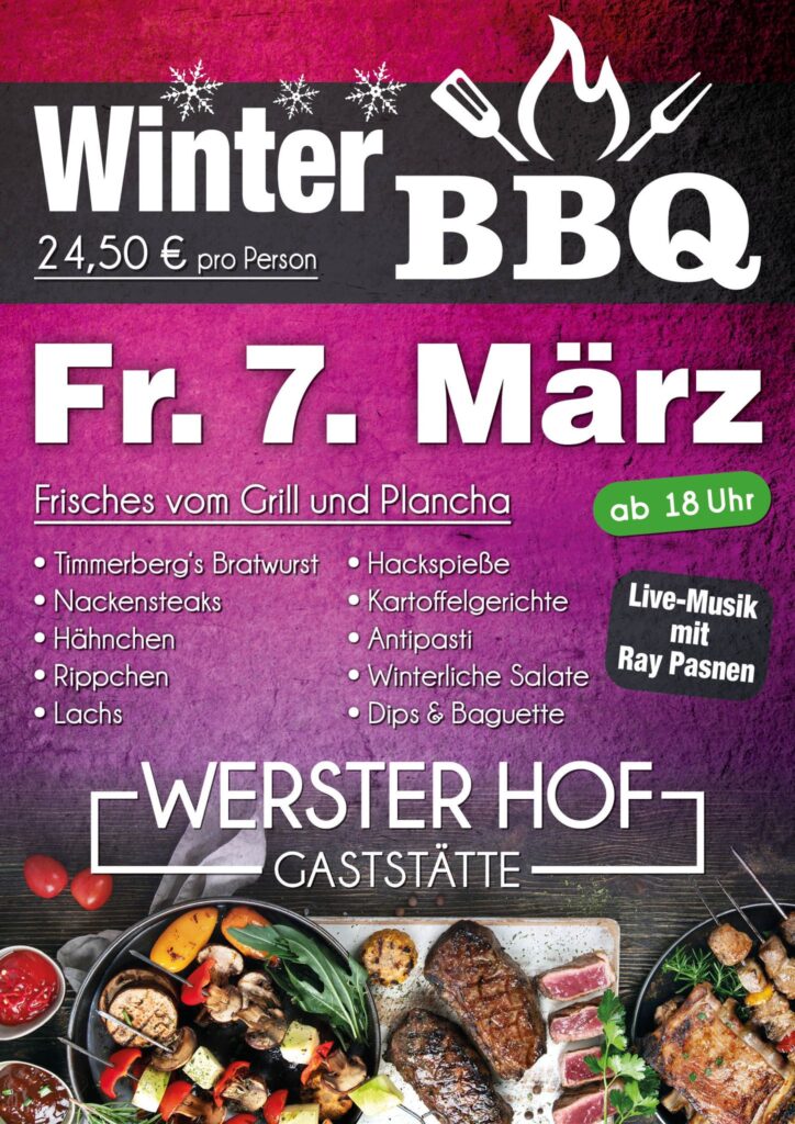 Werster Hof Winter BBQ 7.3. - 18 Uhr Bad Oeynhausen